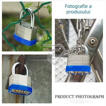 Lacăt cu cod de 3 cifre, din oțel, design în mai multe straturi, pentru dulapuri și uși, stil modern minimalist