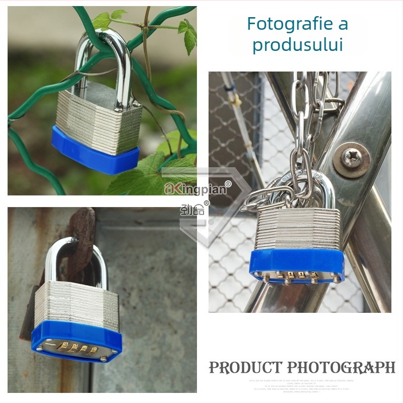 Lacăt cu cod de 3 cifre, din oțel, design în mai multe straturi, pentru dulapuri și uși, stil modern minimalist