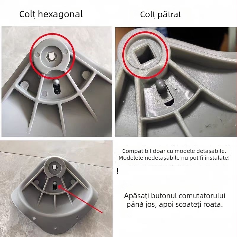 Roti universale pentru bagaje – accesorii pentru valize, roți silențioase pentru înlocuire, inserții hexagonale