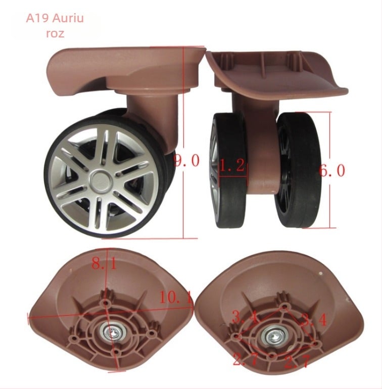 A19 Roți pentru bagaje cu două rânduri, Roată universală pivotantă, PP+PET, Traveler
