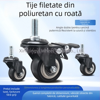 Roată pentru bagaje cu rotire și frână, dimensiune șurub personalizată, material PP, marcă L.w