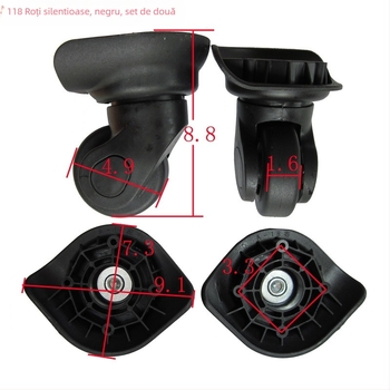 Roată pentru bagaje A18 — silențioasă, cu o singură axă, universală, din nylon, vară 2023