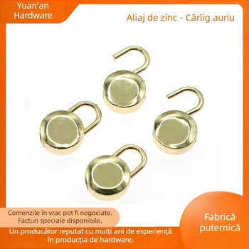 Lacăt rotund auriu pentru genți — accesorii din aliaj de zinc, lacăt decorativ fără cheie