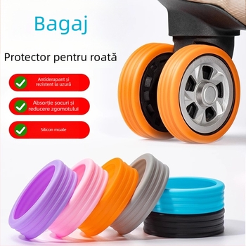 Capac de cauciuc pentru roata bagajului – rezistent la uzură, material TPR, stil urban minimalist, model cu dungi