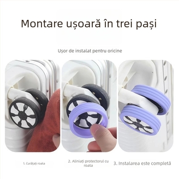 Capac de cauciuc pentru roata bagajului – rezistent la uzură, material TPR, stil urban minimalist, model cu dungi