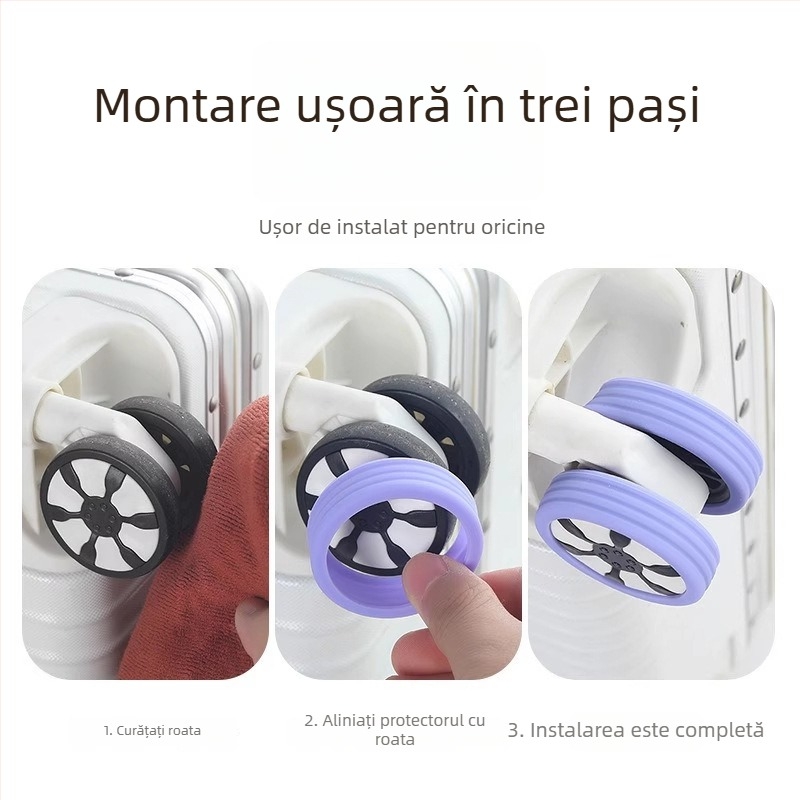 Capac de cauciuc pentru roata bagajului – rezistent la uzură, material TPR, stil urban minimalist, model cu dungi