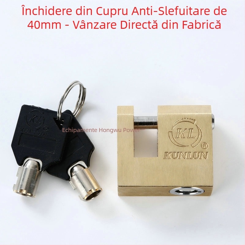 Kunlun Lacăt de siguranță din cupru – anti-efracție, design minimalist, potrivit pentru energie, telecomunicații, transport și depozitare