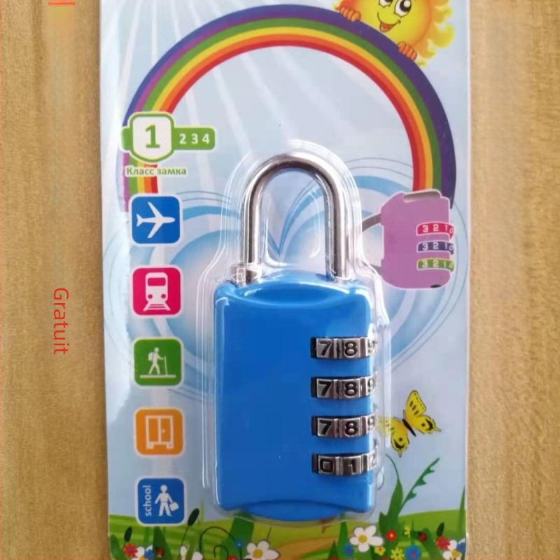 Lacăt cu parolă din aliaj de zinc, 4 cifre, pentru bagaje, 45 g, logo imprimat, En Chuan Lock Industry
