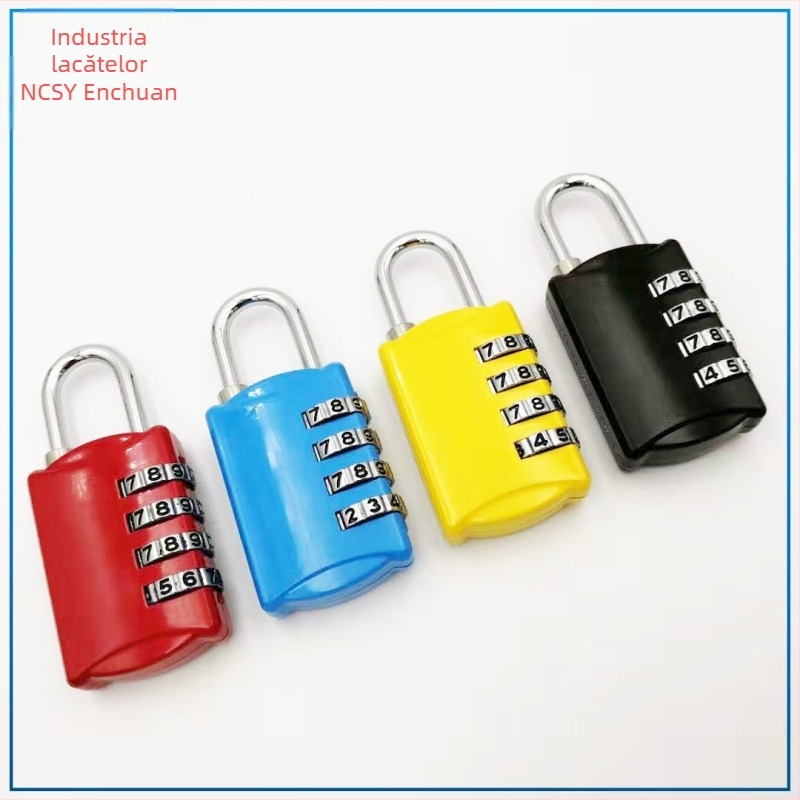 Lacăt cu parolă din aliaj de zinc, 4 cifre, pentru bagaje, 45 g, logo imprimat, En Chuan Lock Industry