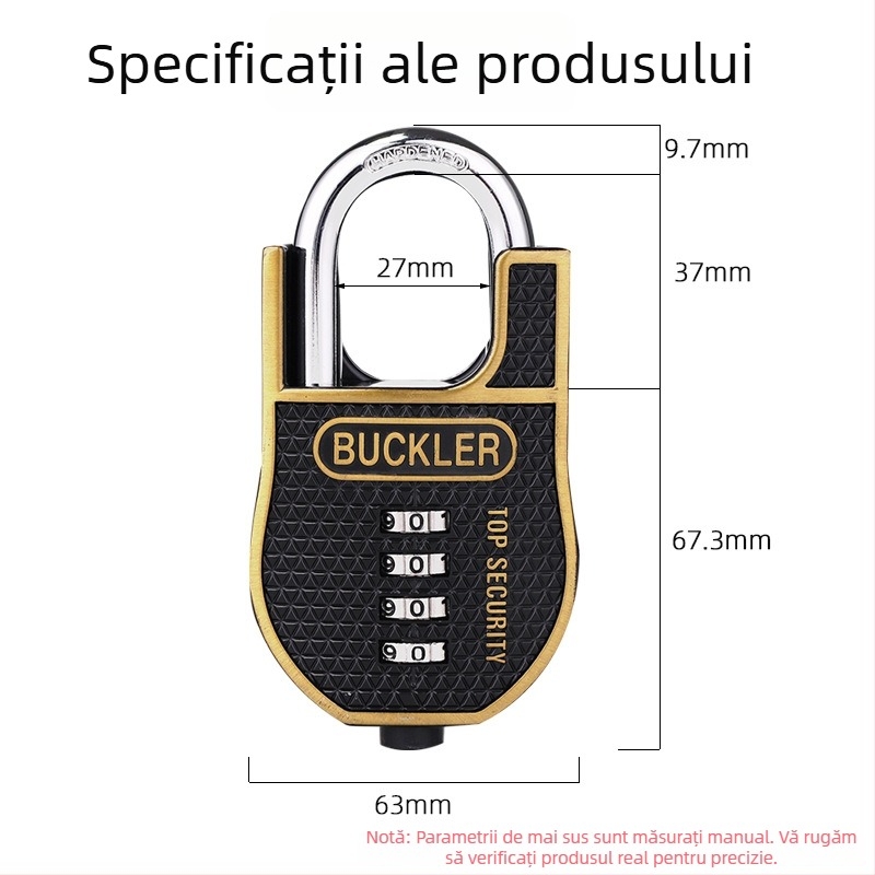 NF-8602 Lacăt metalic cu cod, impermeabil și rezistent la rugină, 9,7 mm grosime a brațului, 27 mm spațiu între brațe