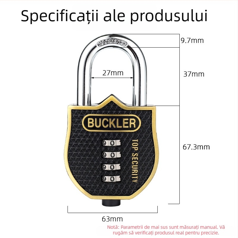 NF-8602 Lacăt metalic cu cod, impermeabil și rezistent la rugină, 9,7 mm grosime a brațului, 27 mm spațiu între brațe
