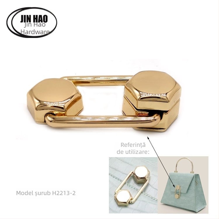 Accesorii metalice pentru bagaje: încuietoare rotativă hexagonal din aliaj, model H2213-2, tip cu șurub superior, marca Jinhao