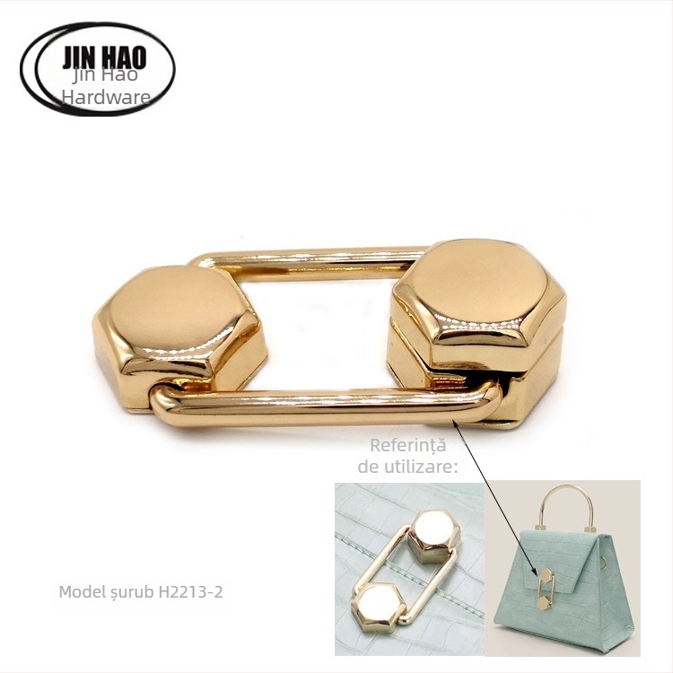 Accesorii metalice pentru bagaje: încuietoare rotativă hexagonal din aliaj, model H2213-2, tip cu șurub superior, marca Jinhao
