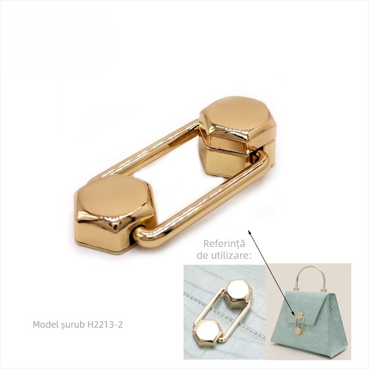 Accesorii metalice pentru bagaje: încuietoare rotativă hexagonal din aliaj, model H2213-2, tip cu șurub superior, marca Jinhao