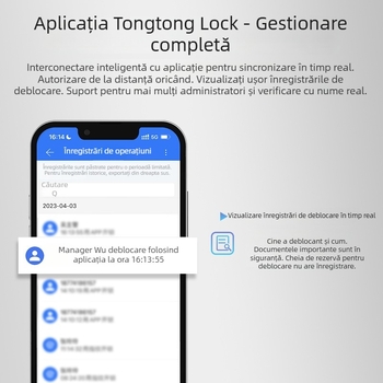 Încuietoare electronică cu amprentă, model G916, rezistentă la apă, stochează 50 amprente, deblochează peste 10.000 de ori, timp de scanare sub 2 secunde.