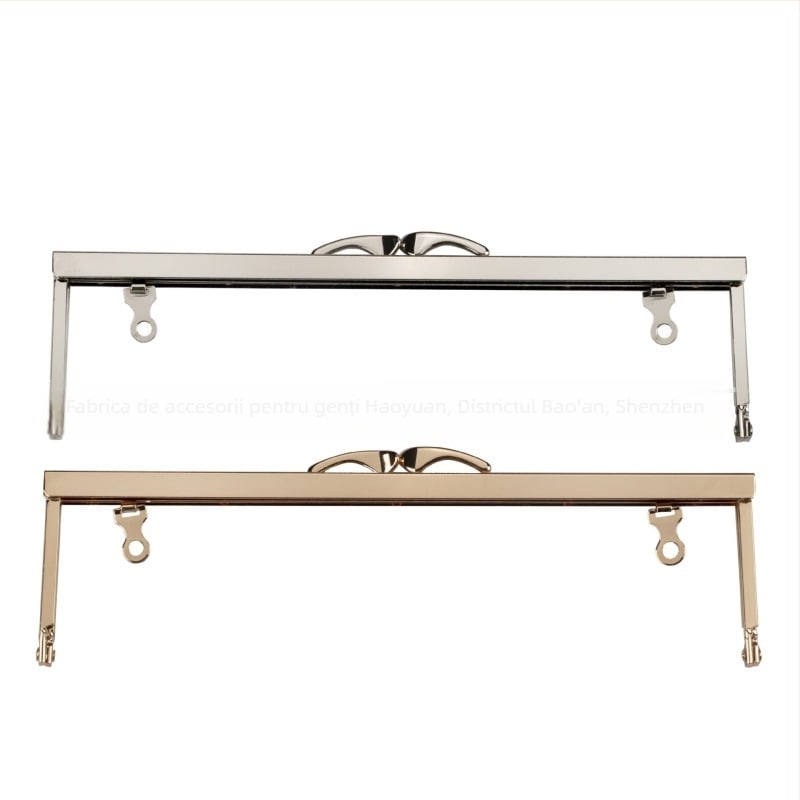 Hardware pentru rama de portofel pentru genți DIY; profile cu cap de pește și cap de câine; găuri prelucrate manual cu șuruburi (Fier; Primăvara 2023; Accesorii pentru genți)