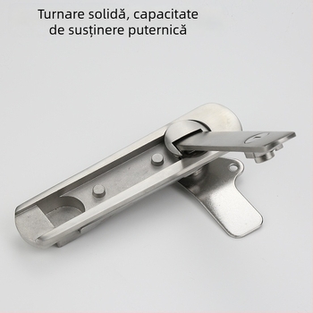 AB402 încuietoare plată pentru dulapuri, oțel inoxidabil, cu cheie, montaj cu sloturi