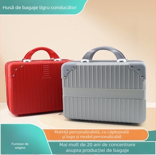 Geantă cosmetică de călătorie din ABS, roți de tip avion, deschidere cu fermoar, impermeabilă și rezistentă la uzură, cu strat extensibil.