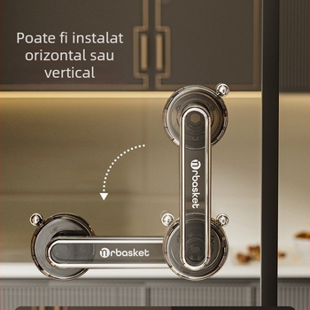 Mâner din plastic cu ventuză pentru ușă de sticlă, fără găuri, pentru baie/dus, uși glisante, frigider, fereastră, dulap — Model 2024062001, Stil 1327355784