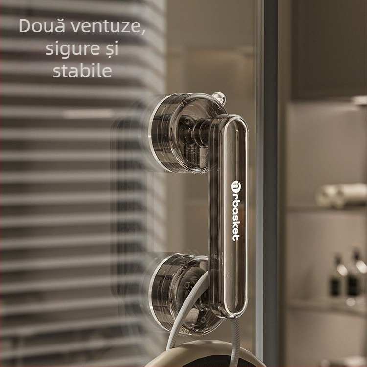 Mâner din plastic cu ventuză pentru ușă de sticlă, fără găuri, pentru baie/dus, uși glisante, frigider, fereastră, dulap — Model 2024062001, Stil 1327355784