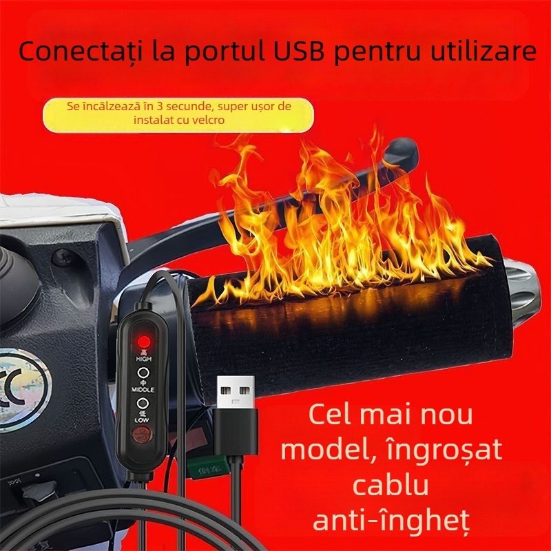 Capac de ghidon încălzit pentru vehicule electrice; aliaj de aluminiu; încălzire electrică; grosime normală; fără personalizare