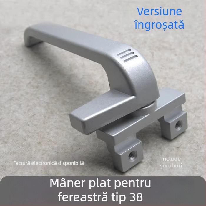 Mâner din aliaj de aluminiu tip 38, gros, pentru uși și ferestre, potrivit pentru ferestre batante și fațade cortină, formă 7