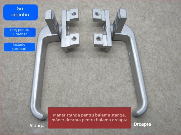 Mâner din aliaj de aluminiu tip 38, gros, pentru uși și ferestre, potrivit pentru ferestre batante și fațade cortină, formă 7