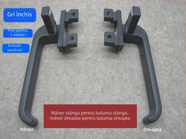 Mâner din aliaj de aluminiu tip 38, gros, pentru uși și ferestre, potrivit pentru ferestre batante și fațade cortină, formă 7