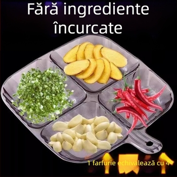 Defu farfurie pentru pregătirea meselor – PP, alimentară, cu mâner, farfurie divizată