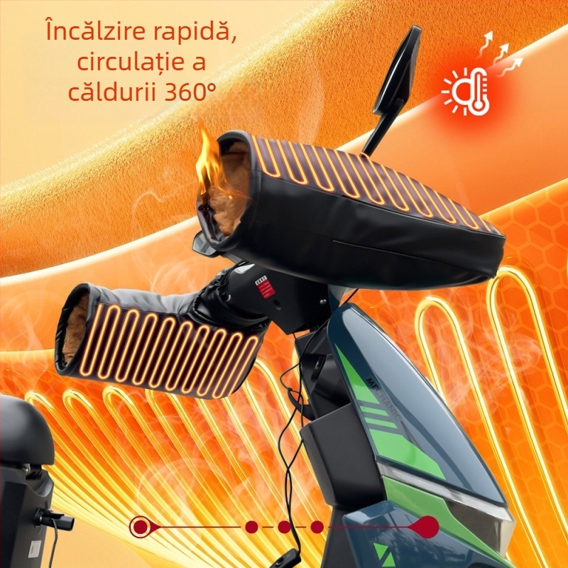 Capace de ghidare încălzite pentru vehicule electrice – PU material, potrivite pentru vehicule electrice, motociclete și tricicluri