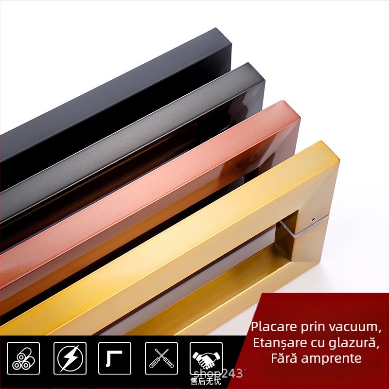 Mâner ușă din oțel inoxidabil cu ramă – gros, solid pentru uși din sticlă și lemn, stil modern minimalist
