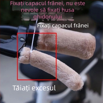 Husă plușată universală pentru ghidonul bicicletelor electrice – anti-alunecare, izolație de iarnă, grosime normală