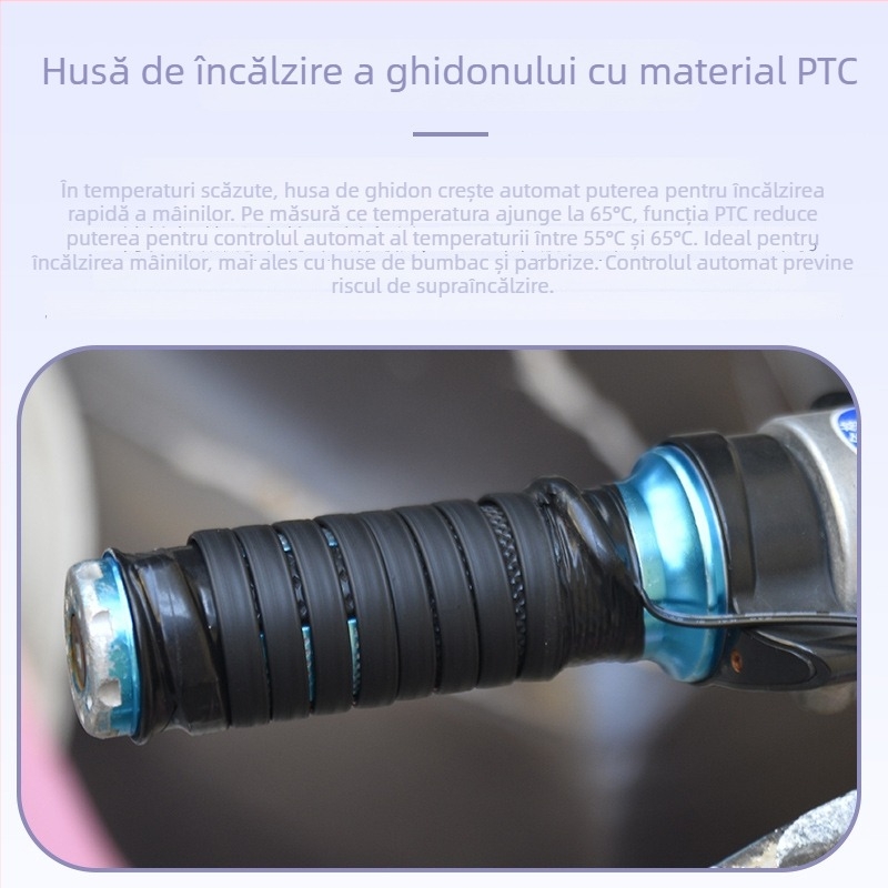 Acoperire încălzită pentru ghidonul vehiculelor electrice, cu încălzire proprie (încălzire electrică; pentru autoturisme și motociclete electrice; fără personalizare)