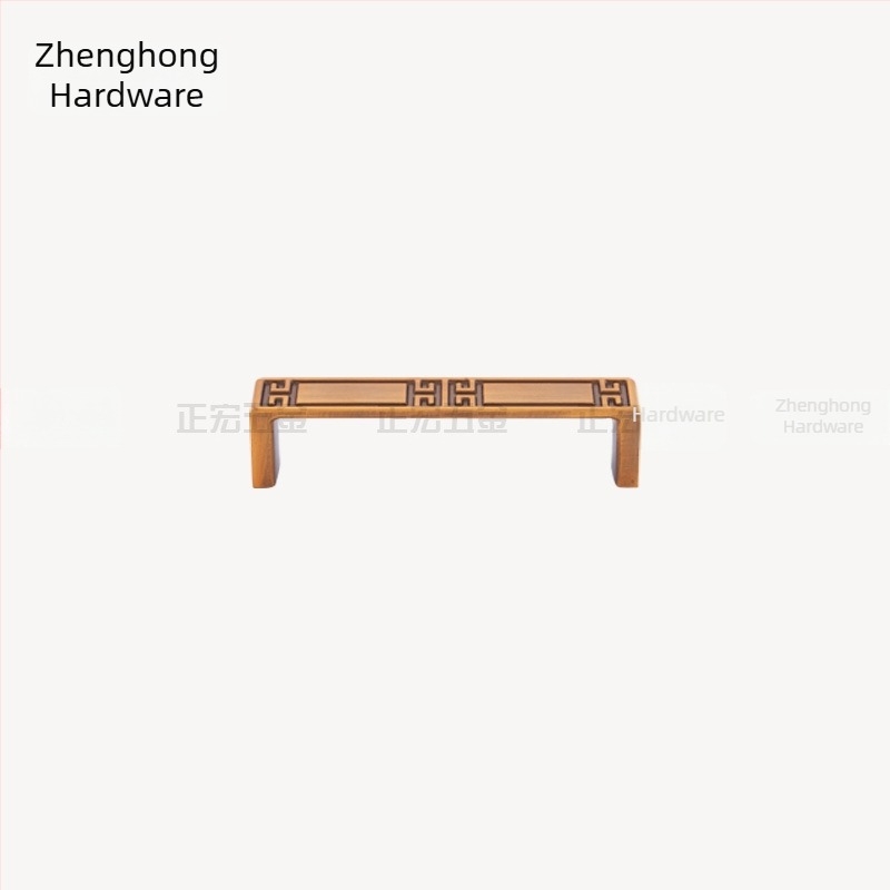 Mâner pentru ușă de dulap din aliaj de zinc, stil Nou Chinezesc, model ZH906, finisaj lustruit/electroplacat, potrivit pentru garderobă și mobilier de casă