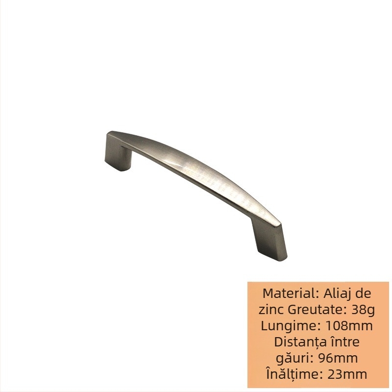 Model 006-6661 Mâner modern pentru dulap, negru, din aliaj de zinc, pentru uși și sertare