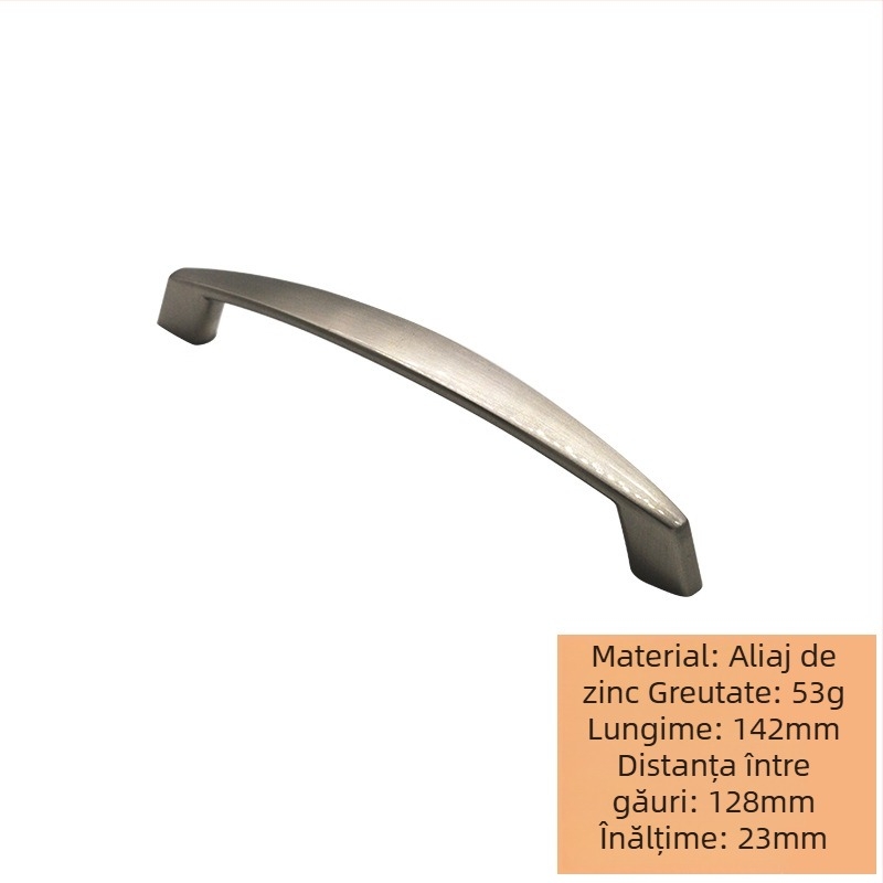 Model 006-6661 Mâner modern pentru dulap, negru, din aliaj de zinc, pentru uși și sertare