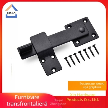 Zăvor pentru uși cu bolt solid rotativ la 360° pentru uși de hambar și uși glisante — model Eisen-y03, brand EISEN; material: oțel de carbon; suprafață tratată electrostatic; utilizare: mâner de ușă din lemn.