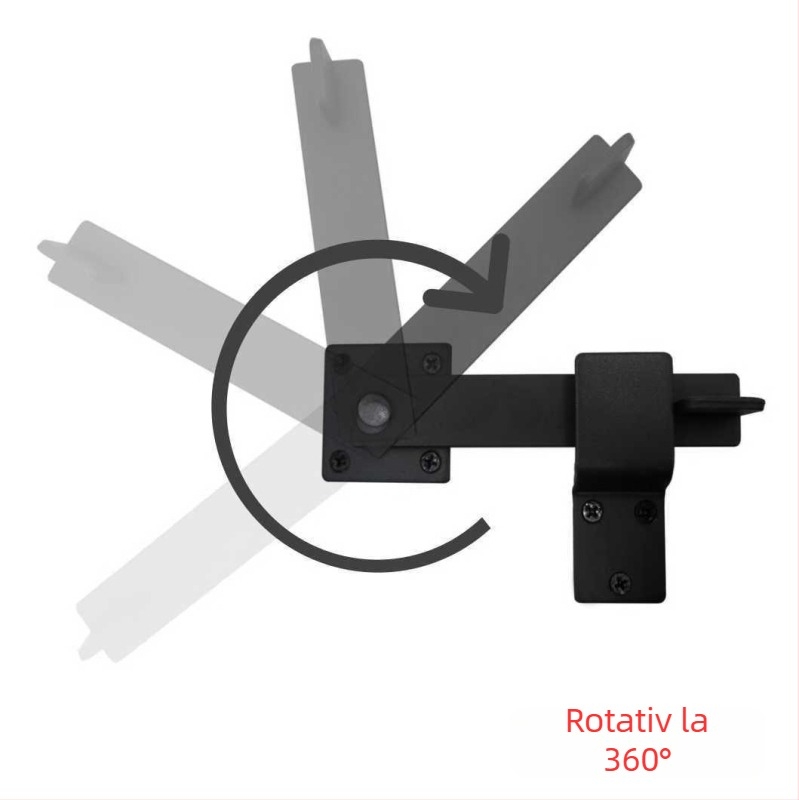 Zăvor pentru uși cu bolt solid rotativ la 360° pentru uși de hambar și uși glisante — model Eisen-y03, brand EISEN; material: oțel de carbon; suprafață tratată electrostatic; utilizare: mâner de ușă din lemn.