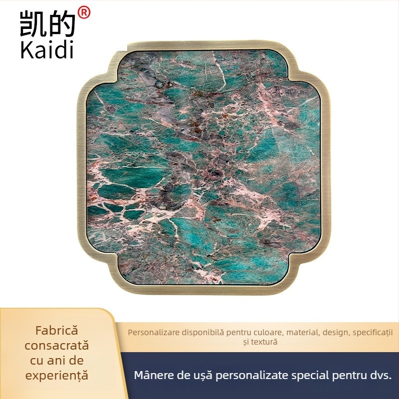 Mâner de ușă sculptat, stil chinezesc antic, din jad verde pentru uși din sticlă și aluminiu, design modern de hotel de lux