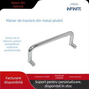 Jyad50 Mâner pentru ușă de dulap din oțel inoxidabil 304, formă U, suprafață oglindită, montare pe suprafață