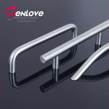 Mâneri din oțel inoxidabil pentru dulapuri și sertare – finisaj mat, formă bară, extensie în formă de U, montaj ascuns, design modern minimalist