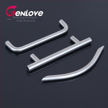 Mâneri din oțel inoxidabil pentru dulapuri și sertare – finisaj mat, formă bară, extensie în formă de U, montaj ascuns, design modern minimalist