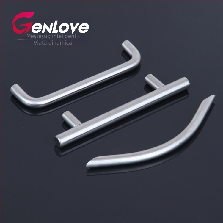 Mâneri din oțel inoxidabil pentru dulapuri și sertare – finisaj mat, formă bară, extensie în formă de U, montaj ascuns, design modern minimalist