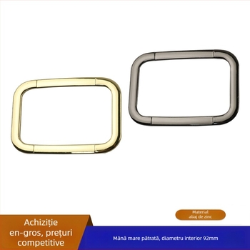 Mâner pentru geantă din aliaj de zinc turnat prin die casting, inel dreptunghiular pentru accesorii de bagaje, Jin Hongyang