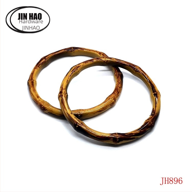 Mâner pentru geantă din bambus simulant – inel circular, lucrat manual, model JH896, brand Jinhao