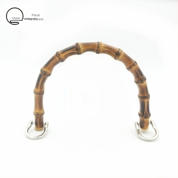 Mâner de geantă din bambus cu cataramă aurie, găuri de montaj stânga-dreapta (Material: Bambus; Hardware: Cataramă aurie; Gauri de montaj: Stânga și Dreapta)