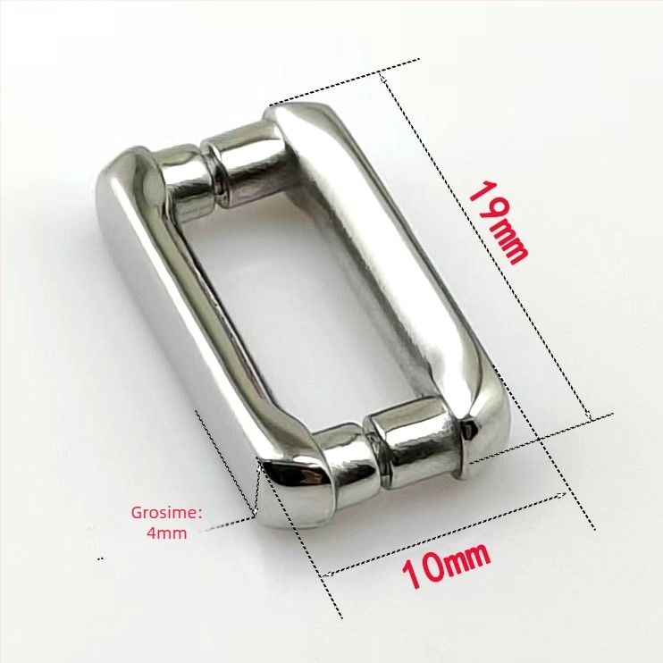 Cataramă dreptunghiulară din oțel inoxidabil pentru geantă din piele, accesorii DIY hardware, cataramă de umăr cu inel în combinație