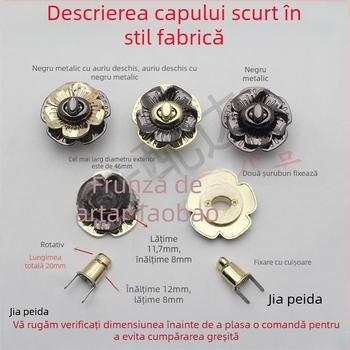 Accesorii pentru geantă: încuietoare rotativă metalică cu cap extensibil pentru reparații/înlocuire, tip cui-nail, DIY lucrat manual • Material: Alt • Primăvara 2024 • Model: Altul • Funcție: Altă