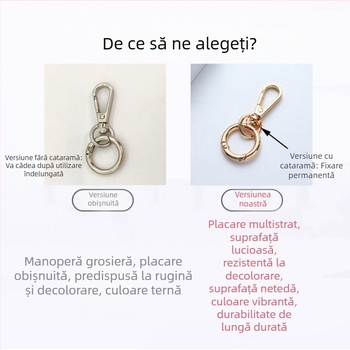 Conector curea de geantă cu inel arcuit și inel deschis pentru chei