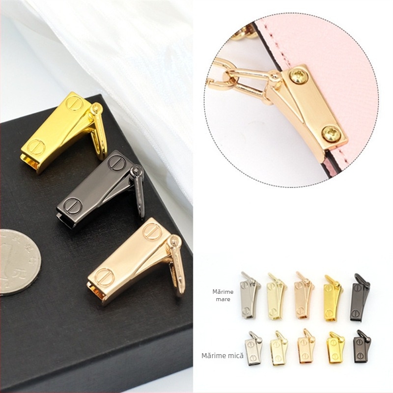 Hardware metal pentru portofel și geantă: clips lateral detașabil, șuruburi pe ambele părți, lanț de agățare și accesorii pentru cataramă de geantă